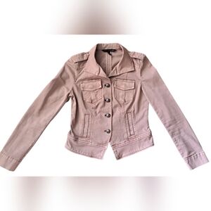 White House Black Market Mauve Denim Jean Jacket